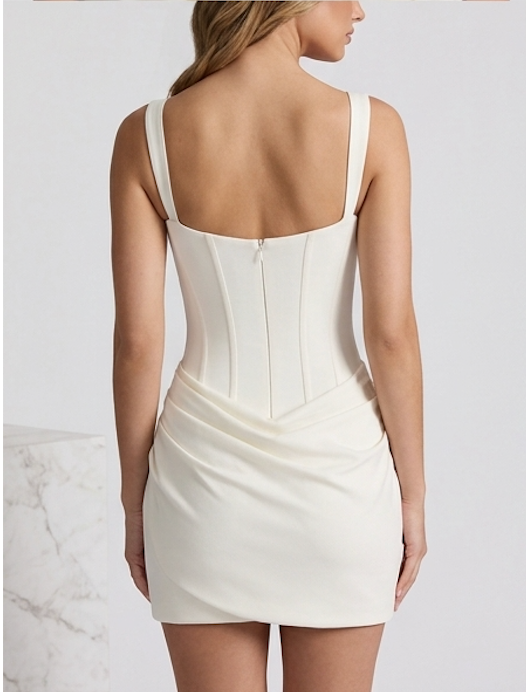 Ruched Corset-Style Mini Dress